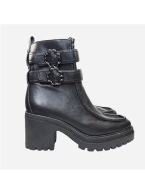 Sam & Libby Black Heeled  Moto Boots | 8